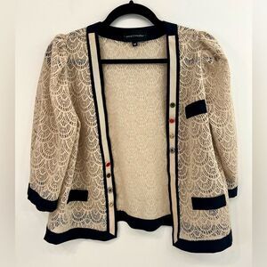 Corey Lynn Calter It's In The Details Lace Jacket Beige Cardigan Women's Medium